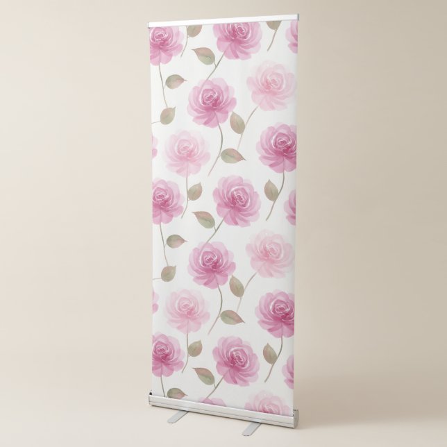 Pink Roses Vertical Retractable Banner (3/4)