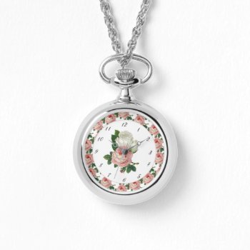 Pink Roses Vintage Botanical Ewatch Watch by Susang6 at Zazzle