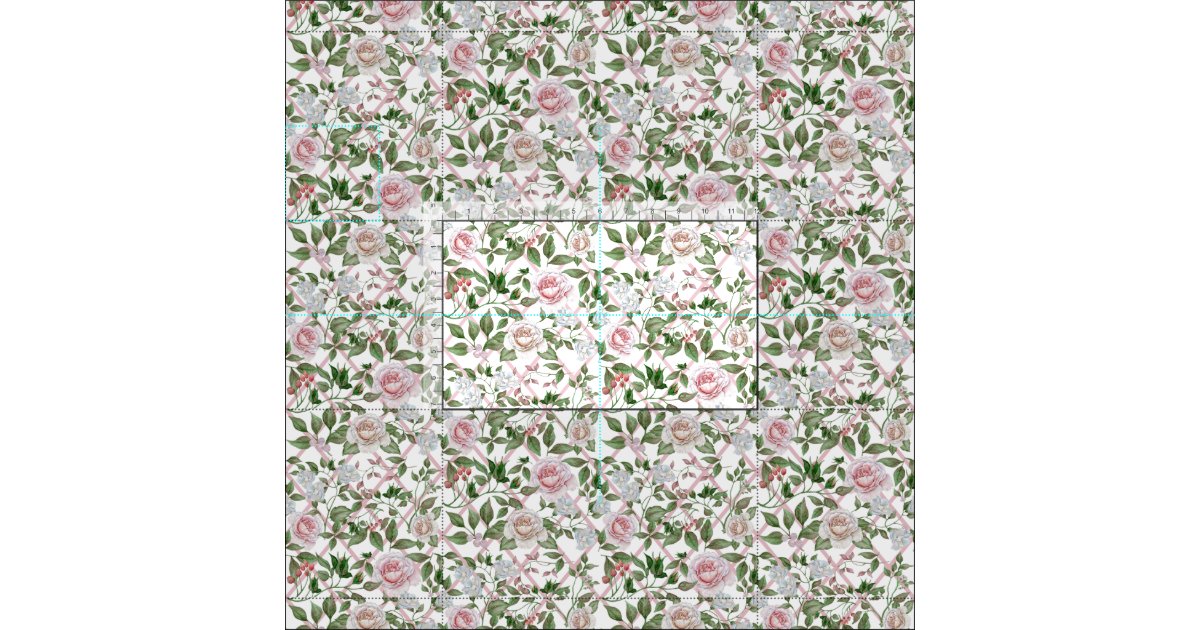 Vintage Watercolor Pink Rose Flower Print Floor Mat