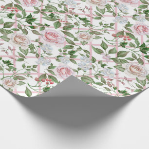 Pink Roses - Vintage Watercolor Floral Wrapping Paper