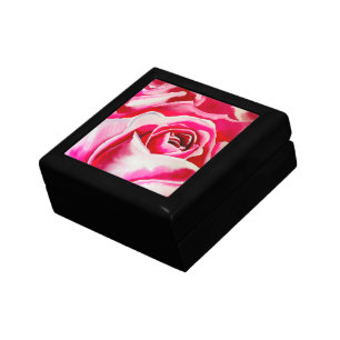 Pink roses watercolor art gift box