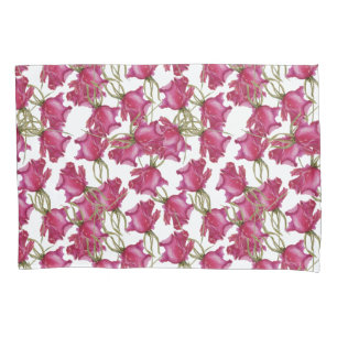 Pink Roses Watercolor Pattern Hand-painted Pillow Case