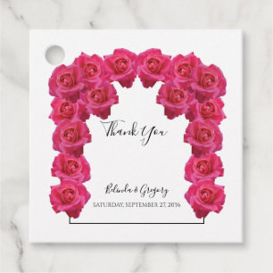 Pink Roses Wedding Gift Favor Tags