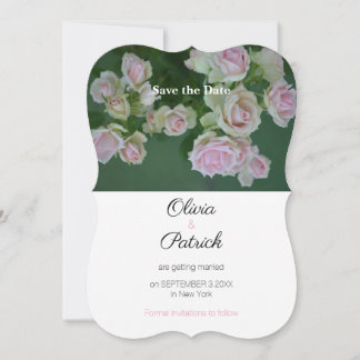 Pink Roses Wedding Save the Date Invitation