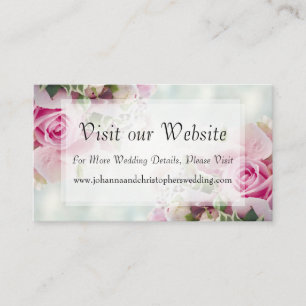 Pink Roses Wedding Visit Our Website Enclosure Car Card