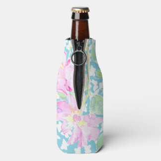 Pink Roses, White Butterflies Blue Bottle Cooler