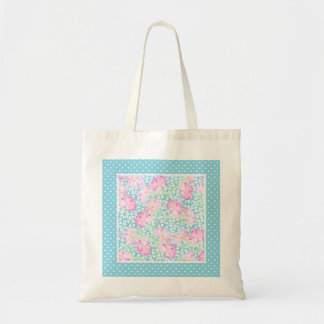 Pink Roses, White Butterflies, Polka Dots Tote Bag