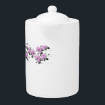 Pink Roses White Picket Fence Teapot<br><div class="desc">Pretty country cottage style pink roses and white picket fence teapot.</div>