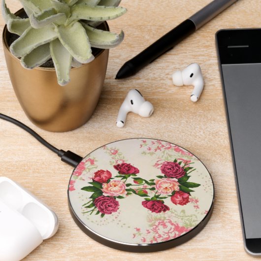 Pink Roses Wireless Charger (Desk 2)