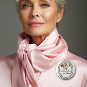 Pink Roses with Pearls Grandmother of the Bride Button