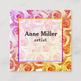Pink RosesFloral Business Card