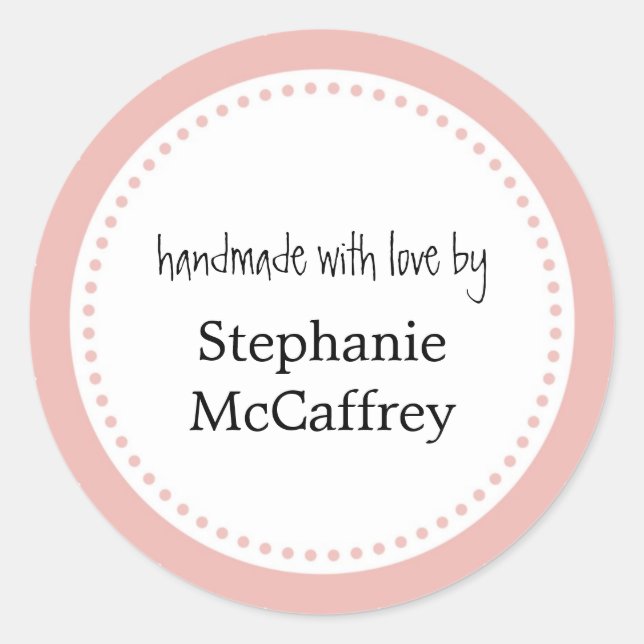 Pink rosette handmade custom label party favor (Front)