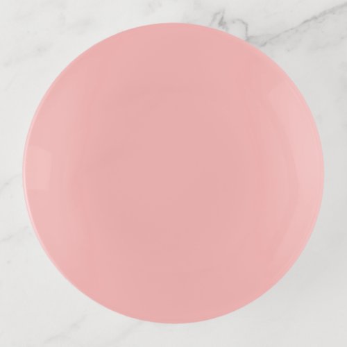 Pink Rosette Solid Color Pastel Print Trinket Tray