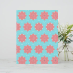Pink Rosettes on Blue Scrapbook Paper