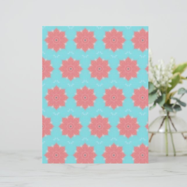 Pink Rosettes on Blue Scrapbook Paper (Standing Front)