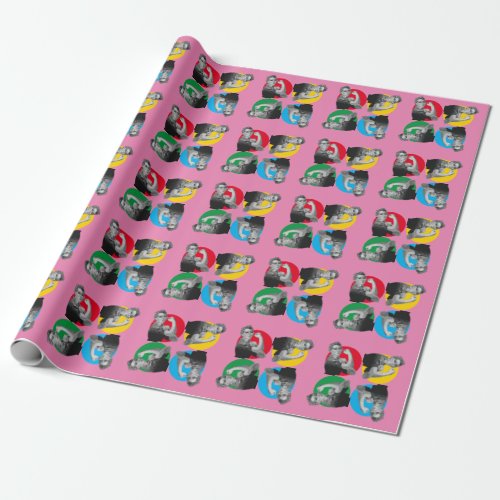 Pink ROSIE RIVETER Print Wrapping Paper