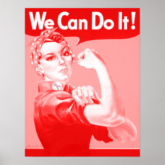 Pink Rosie the Riveter "We Can Do It!" Poster