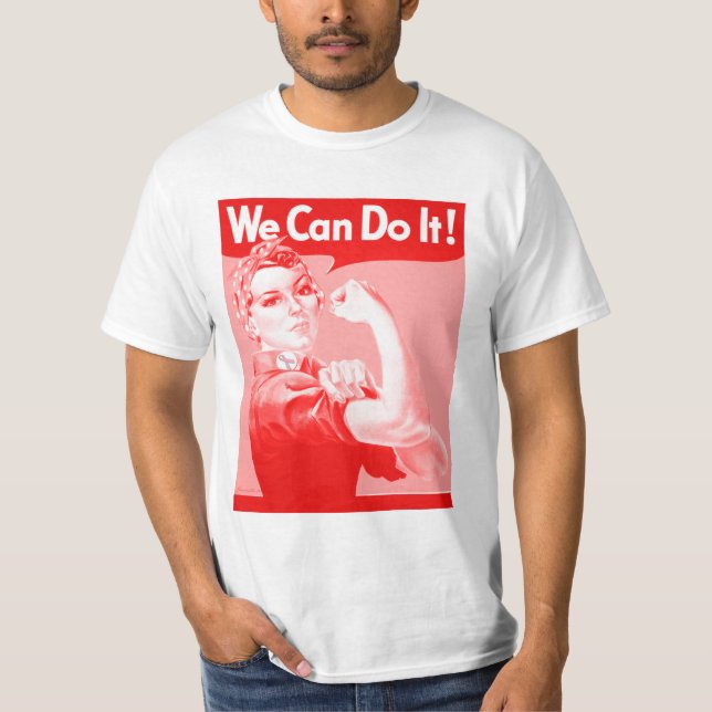 Pink Rosie the Riveter "We Can Do It!" T-Shirt (Front)