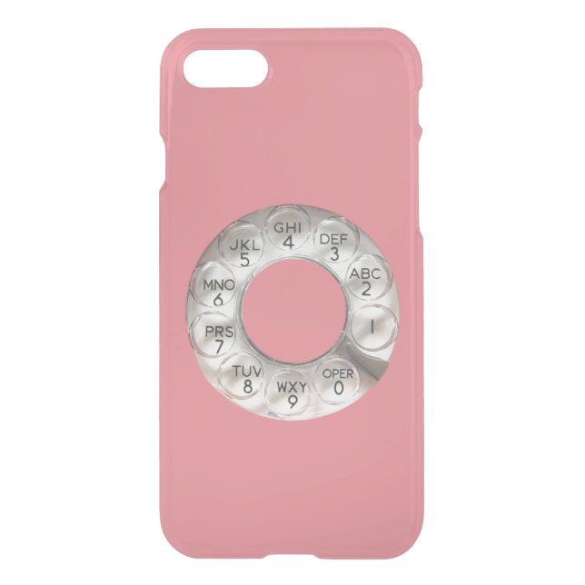 Pink Rotary Dial iPhone 7 Clearly™ Deflector Case (Back)