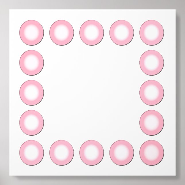 Pink Round Bulbs Acrylic Photo Tile (Front Set)