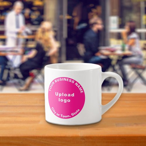 Pink Round Business Brand on Espresso Mug