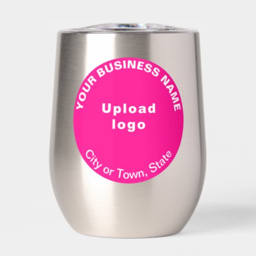 Pink Round Business Brand on Stainless Thermal Wine Tumbler