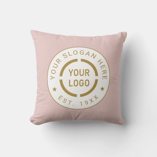 Pink Round Custom Logo Business Branded Throw Pillow