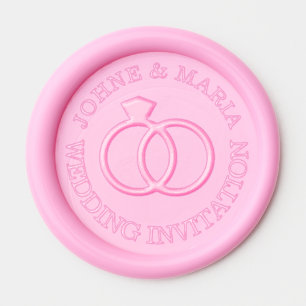 Pink Round Personalid Wedding Seal Monogram Wax Seal Sticker