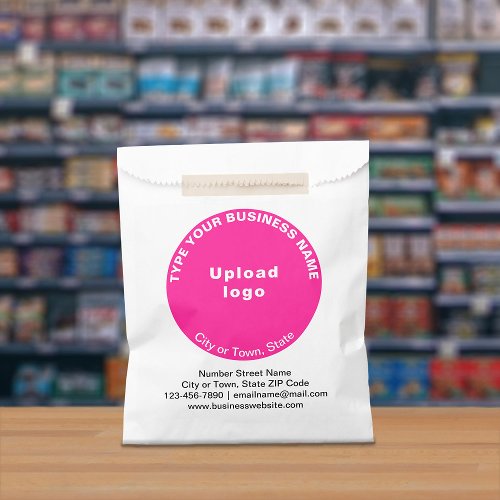 Pink Round Shape Business Brand on Paper Bag