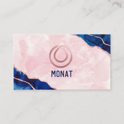 Pink  Royal Blue Monat Business Card