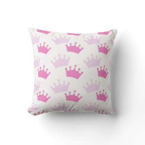 Pink Royal Crowns Fairytale Prince Storybook Decor Throw Pillow