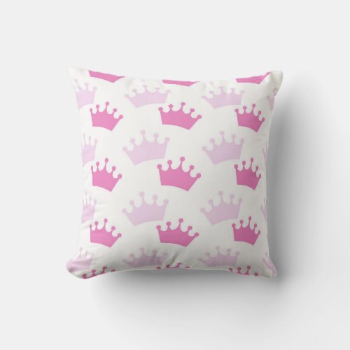Pink Royal Crowns Fairytale Prince Storybook Decor Throw Pillow