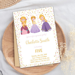 Pink Royal Party Card for Girls