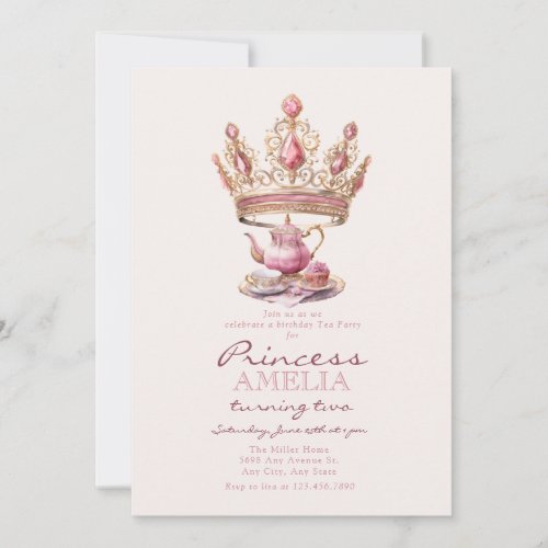Pink Royal  Princess Birthday Invitation