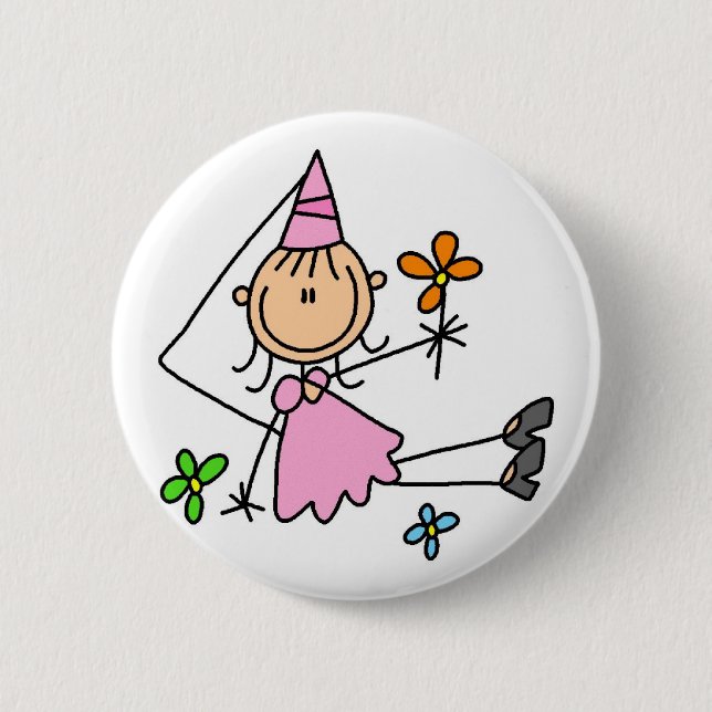 Pink Royal Princess Button (Front)