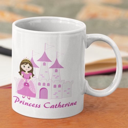 Pink Royal Princess Castle Girl Birthday Coffee Mug