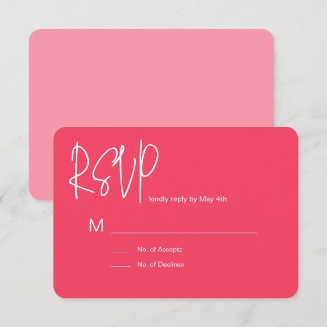 Pink RSVP Card (Front/Back)