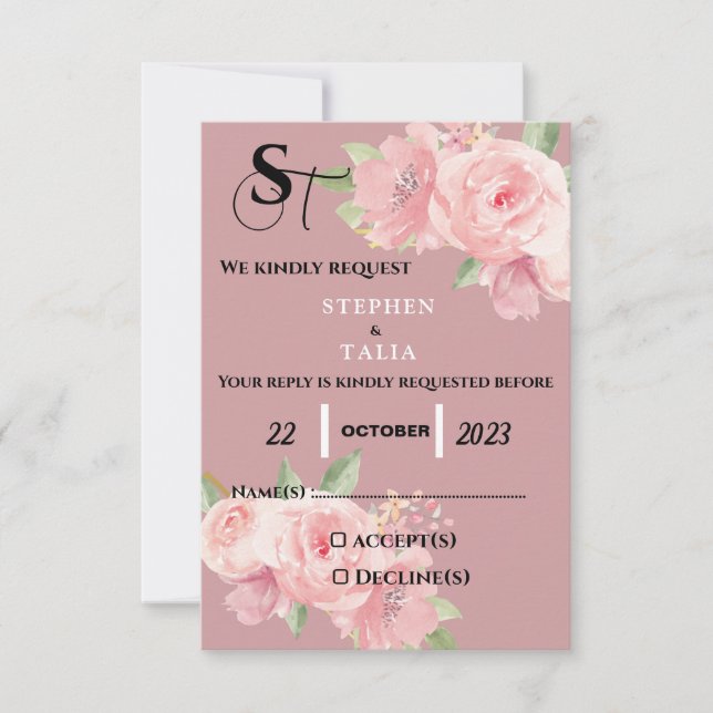 Pink RSVP Card (Front)