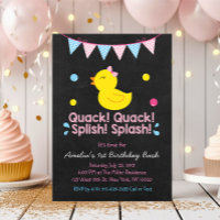 Pink Rubber Duck 1st Birthday