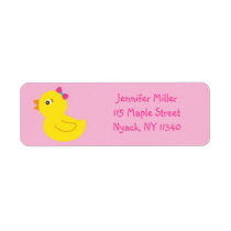 Pink Rubber Duck Address Labels