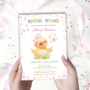Pink Rubber Duck Baby Shower Template