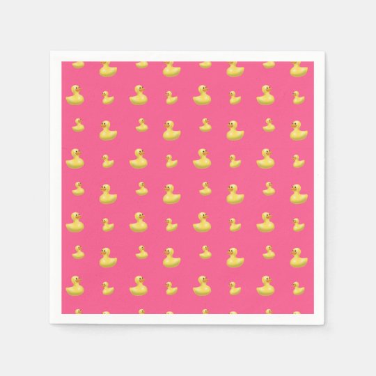 Pink rubber duck pattern paper napkins | Zazzle.com
