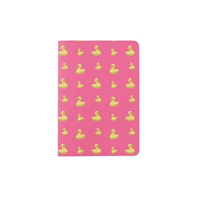 Pink rubber duck pattern passport holder (Front)