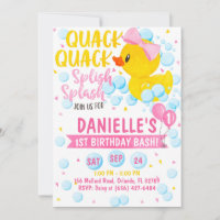 Pink Rubber Duckie Invitation