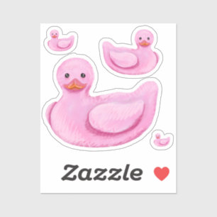 Pink Rubber Ducks Sticker