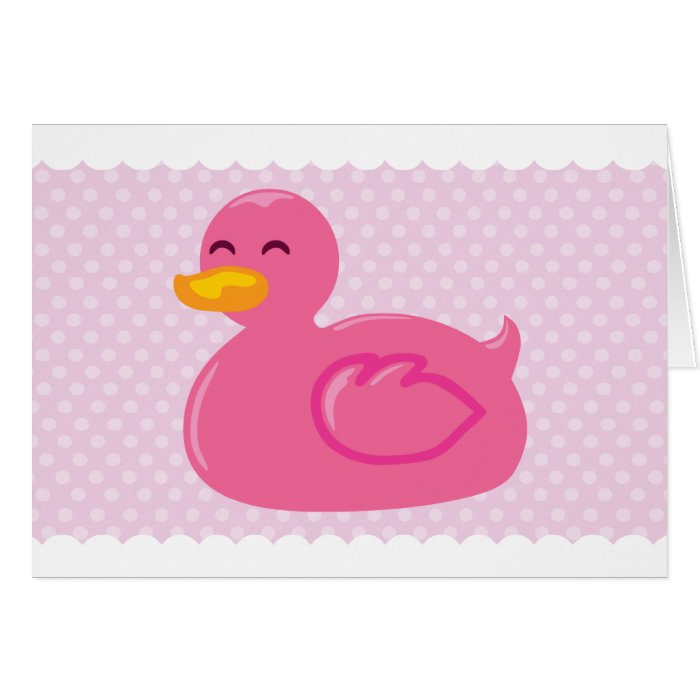 Pink Rubber Ducky Thank You Cards