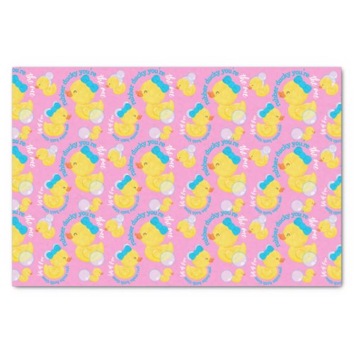 Pink Rubber Ducky Youre the One Party Tissue Paper