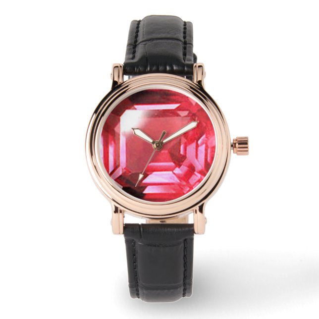 Pink Ruby Gemstone Watch (Front)