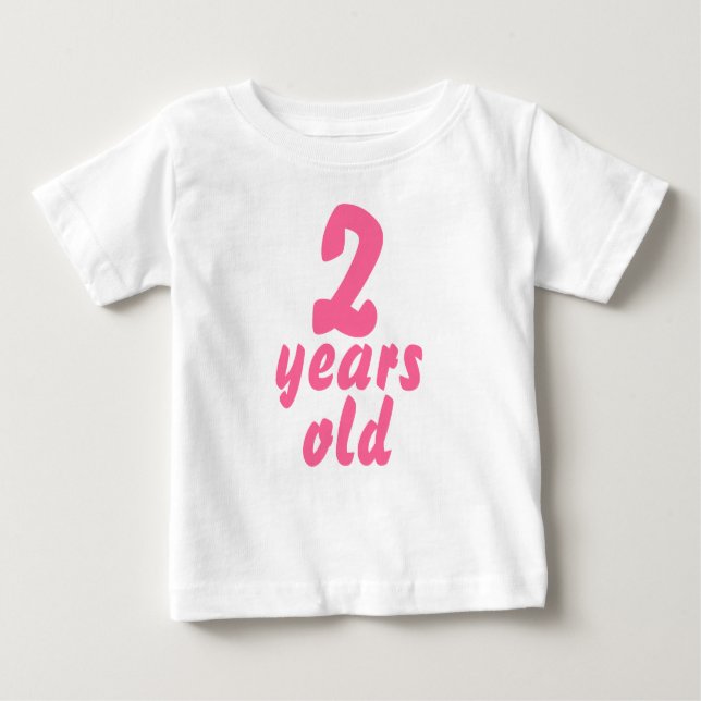 Pink Ruffle Cute Girl Two Years Old Ruffle Tee (Front)