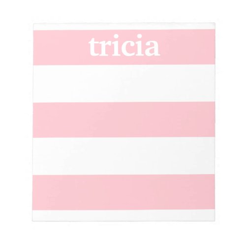 Pink Rugby Stripes Personalized Notepad